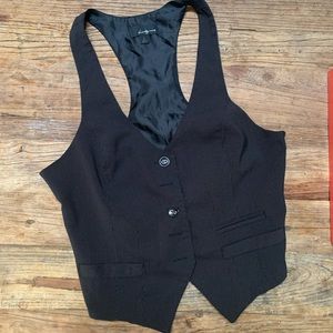 Forever 21 Pin Striped Charcoal Vest